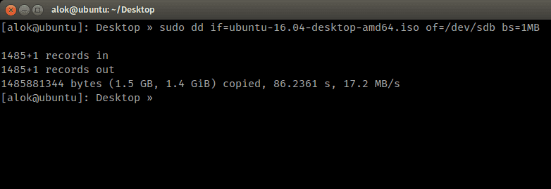 terminal with dd info