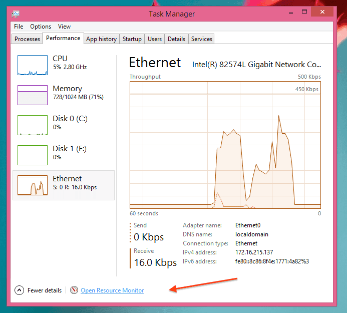 opening resource monitor