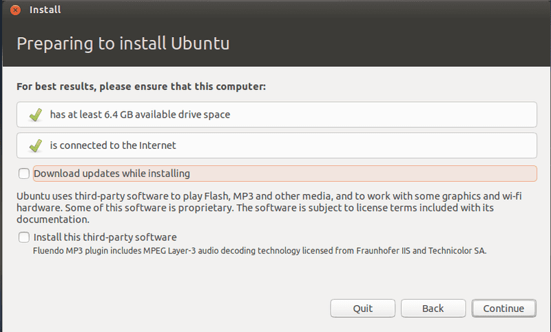 allow updating while installing