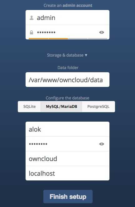 setting up mysql