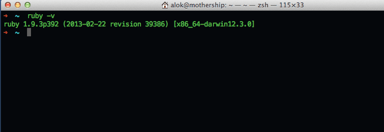 ruby installed in mac