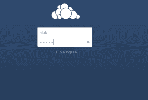 owncloud login screen