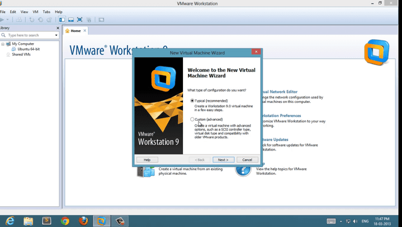 create new virtual machine