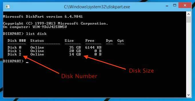 list disk